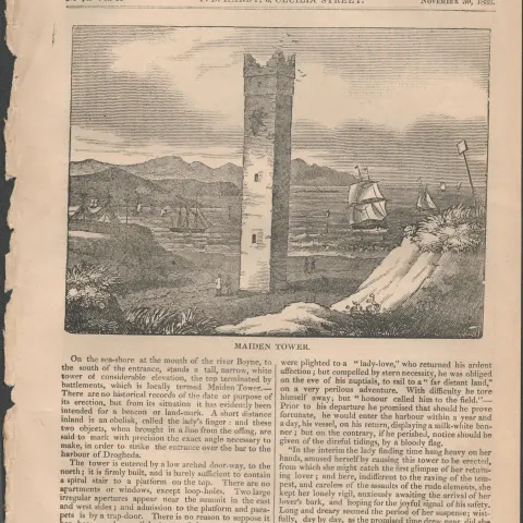 Antique Irish  Newspaper 1833 Galway, the Boyne, Lismore