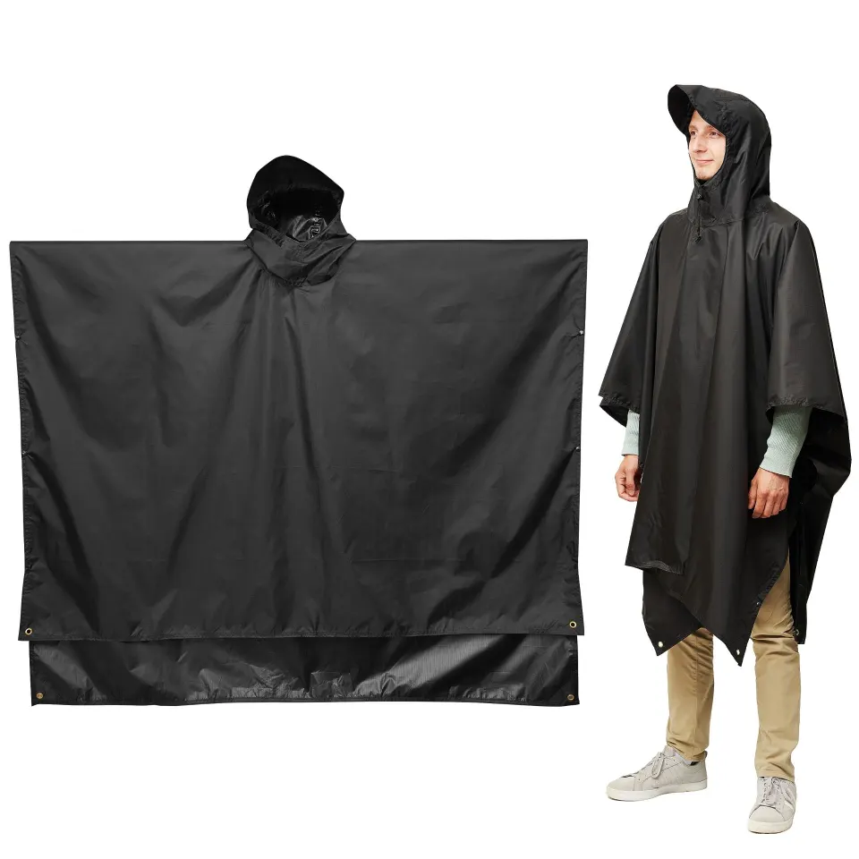10 X Premium 3-in-1 Waterproof Rain Poncho Lb5