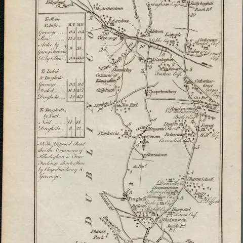 Taylor & Skinner 1777 Ireland Map Dublin Phoenix Park Glasnevin Slane Castle Ardee