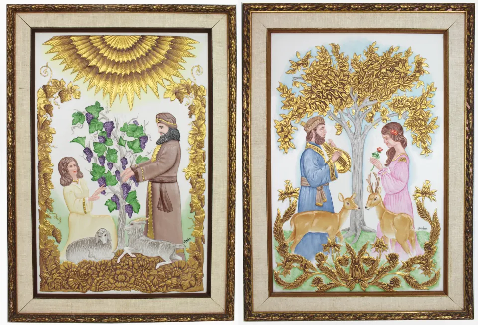 Pair of Framed Boehm Porcelain Plaques