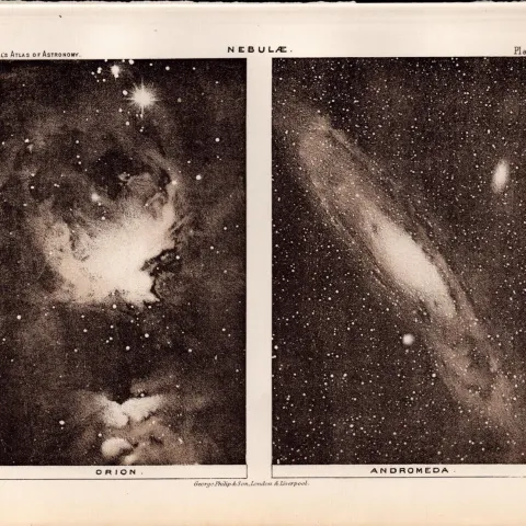 Comet of Donati Antique Balls 1892 Atlas of Astronomy Lithograph Print