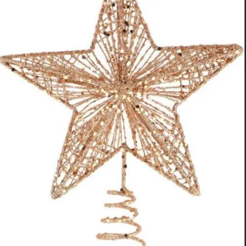 Christmas Tree Top Star Iron Rose Gold Star Christmas Tree Topper Glitter Star Decoration