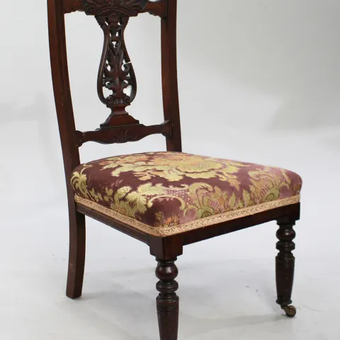 Edwardian Mahogany Nursing Chair with Upholstered Seat