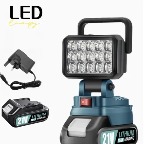 21V Portable LED Work Light – Outdoor Flashlight & Spotlight For Construction and On-Site Use