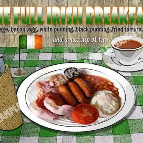 The Full Irish Fry Breakfast Metal Wall Art