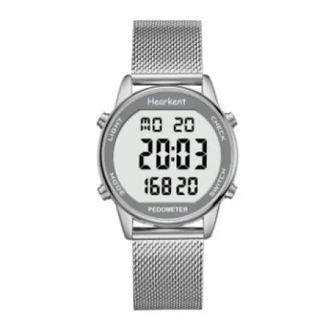 Pedometer Watch Silver Strap RRP £36.99 L10a