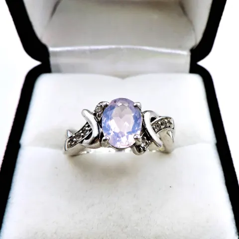 Sterling Silver Lavender Quartz Ring 2.5 cts New With Gift Pouch