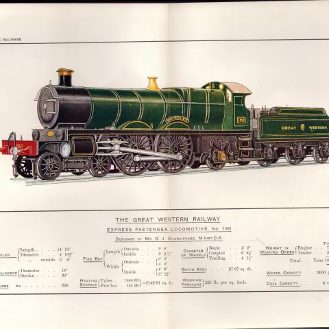 The Great Western Railway Coloured Detailed Antique Book Plate.