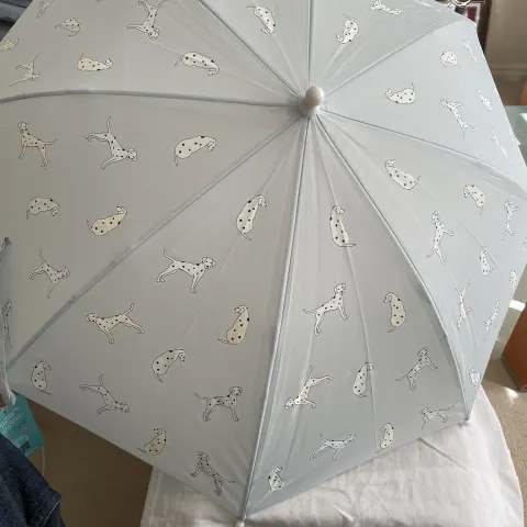 Holly & Beau Kids Umbrella, Dalmatian Print, Colour changing. Light Blue. One szie