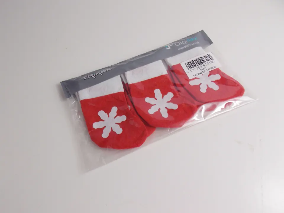 4 x SET OF 10 CHRISTMAS CUTLERY SOCKS