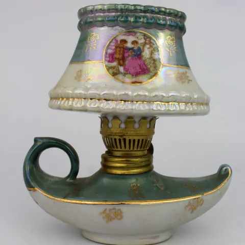 Decorative Small Vintage Porcelain Oil Lamp