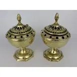 Pair of Antique Brass Incense Burners