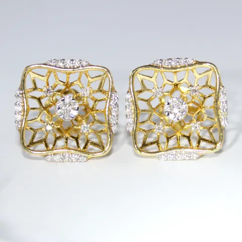 14 K / 585Yellow Gold Diamond Earrings