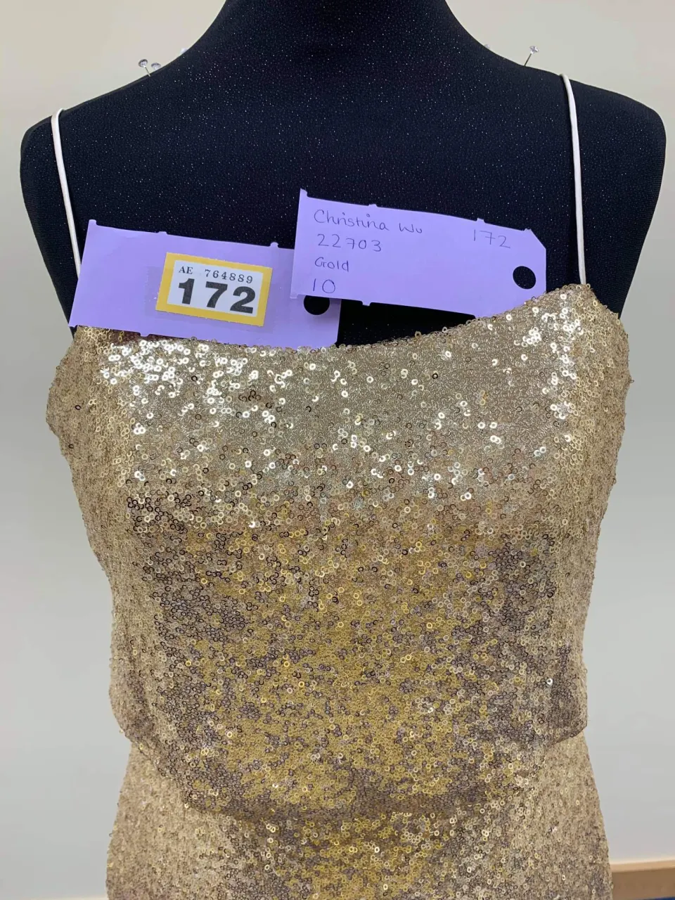 Gold Eternity Bridal cocktail or pageant appearance dress size 10.   RRP £395 sequins