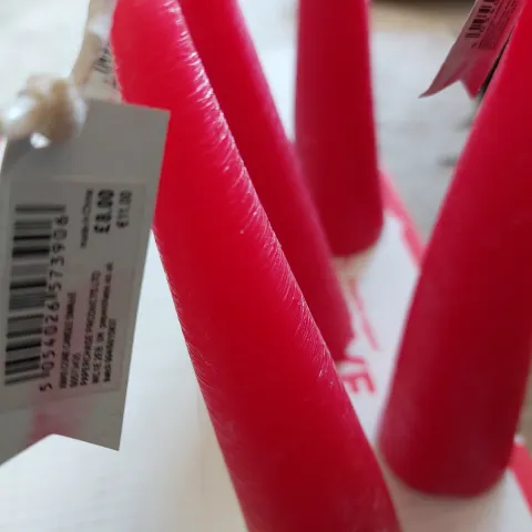Red cone candles from Paperchase x 4