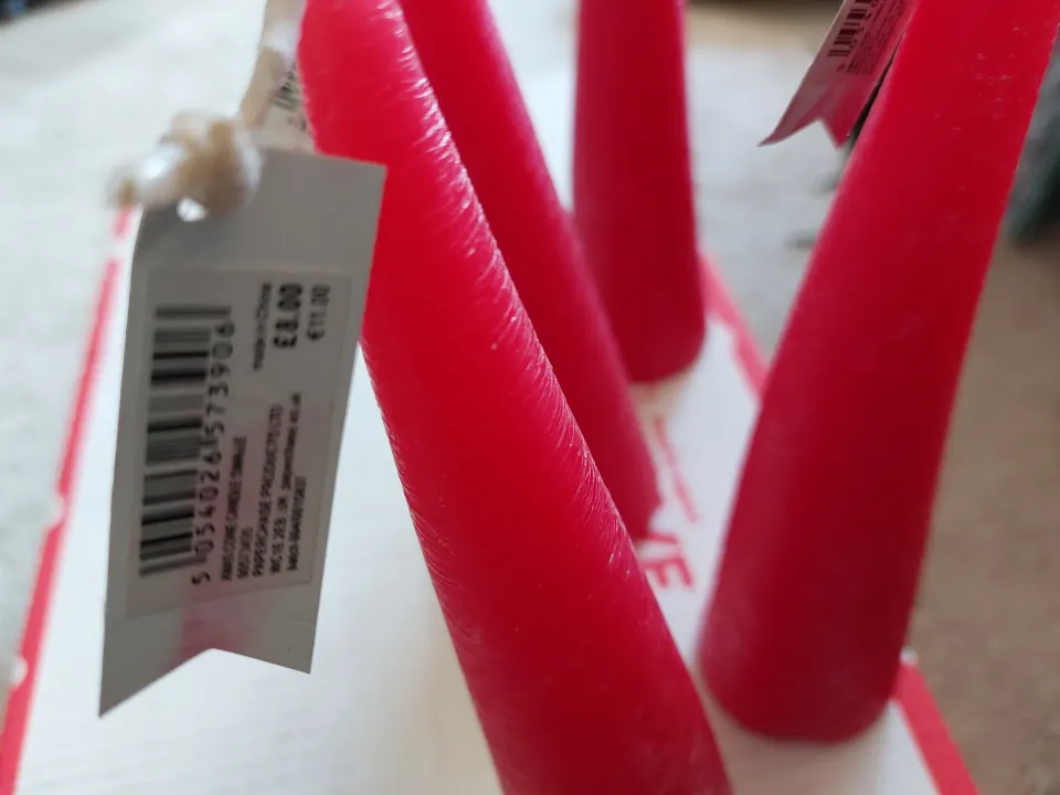 Red cone candles from Paperchase x 4