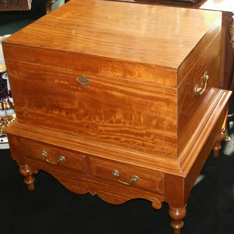 George IV Solid Satinwood Silver Chest on Stand