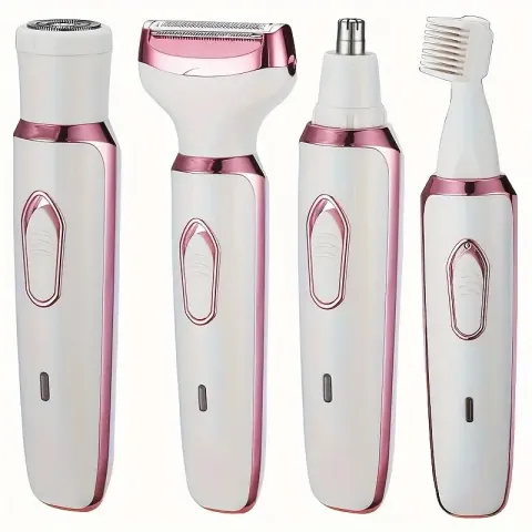 4-in-1 Rechargeable Electric Razor for Women - Face, Nose, Legs, Underarm, Bikini Trimmer