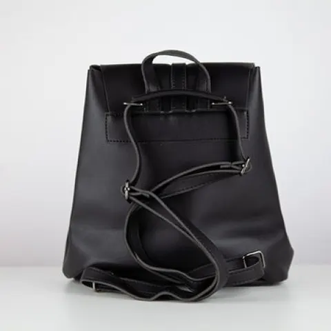Cascabelle Leather-Look Backpack - Black L12a