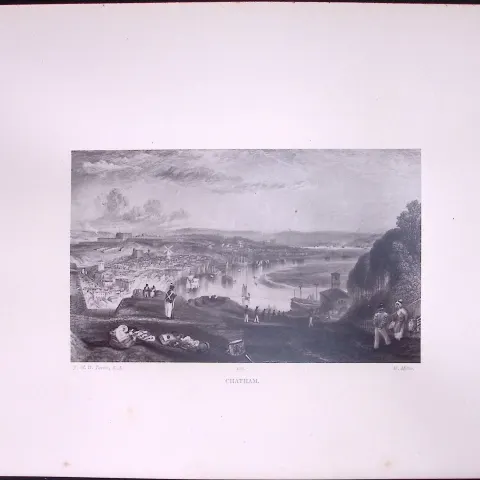 J.M.W Turner Rare “Chatham Harbour Kent” 1873 Picturesque Views in England-59
