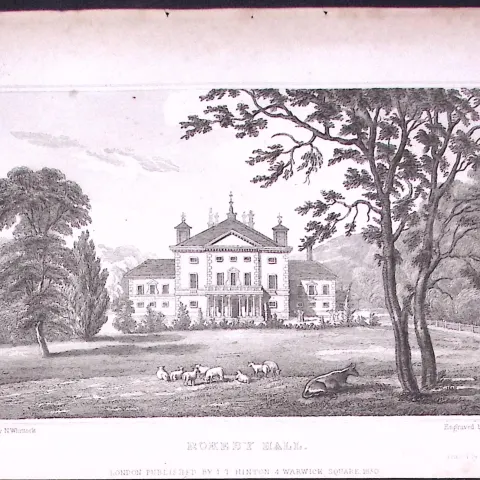 Rokeby Hall Yorkshire 198 Years-Old Thomas Allen Antique Steel Engraving-1