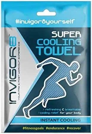 14 x invigor 8 Towel - Refreshing & Breathable - Cooling Relief For Your Body RRP £4.99 ea L13a