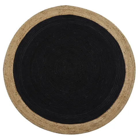 Milano Soft Jute Rug with Charcoal Centre - 200cm Diameter RRP - £300