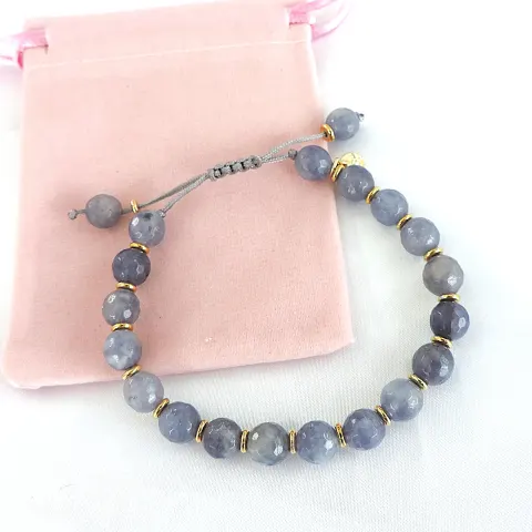 Lola Rose Denim Blue Quartz Bead Bracelet 'New'