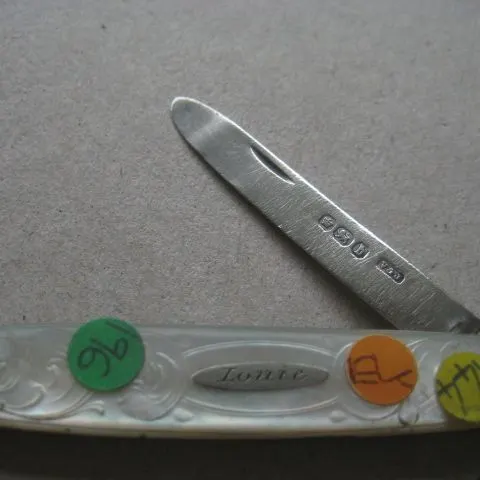 Victorian Mother of Pearl Hafted Silver Bladed Folding Fruit Knife