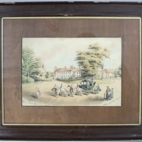"Hadley Royal Grammar School" Delicate Signed Watercolour 1846