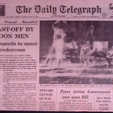 Apollo 11 Man on The Moon Daily telegraph Newspaper Coverage