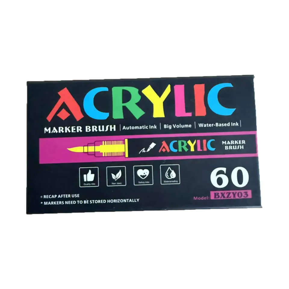 2 x Packs of 12 Acrylic Paint Pens, Paint Markers With Flexible Brush Tip L5