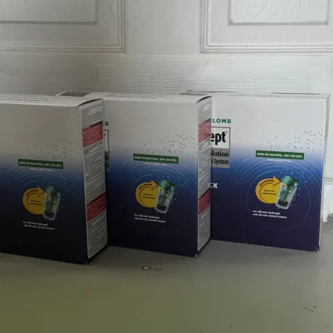 3 X Bausch & Lomb EasySept Peroxide Solution 3 x 360ml NEW SEALED BOXES