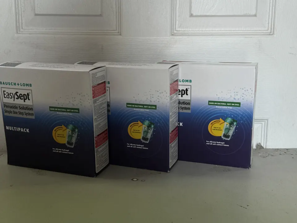 3 X Bausch & Lomb EasySept Peroxide Solution 3 x 360ml NEW SEALED BOXES