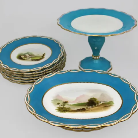 Antique Minton Victorian Porcelain Part Dessert Service