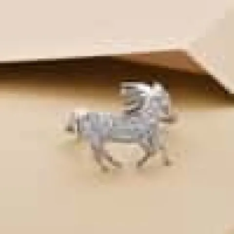 NEW!! Elanza simulated CZ Unicorn Ring in Platinum Overlay Sterling Silver