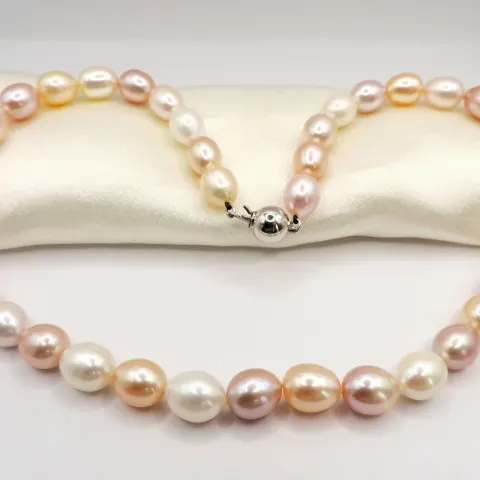Cultured Pearl Necklace Silver Clasp 10mm Pearls New With Gift Box