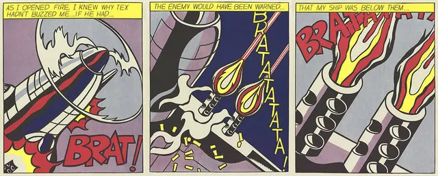 Roy Lichtenstein - 'As I Opened Fire'  Triptych 1997