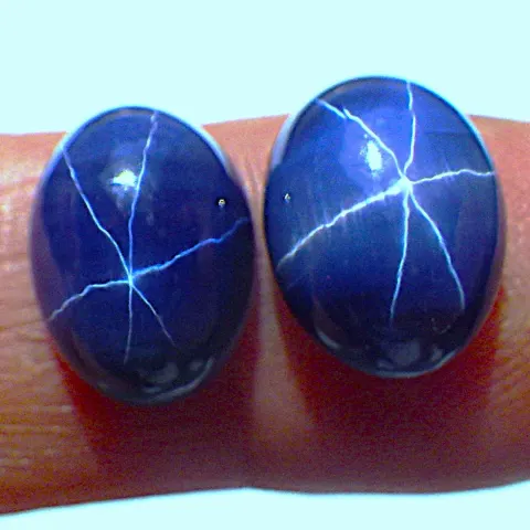 Two Blue Star Sapphire Cabochons
