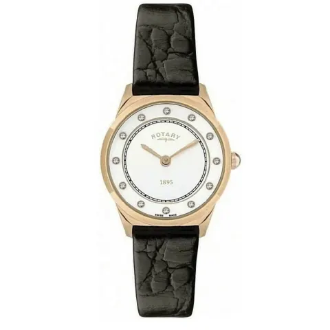 ROTARY  SWISS ULTRA-SLIM ROSE GOLD S/STEEL LADIES QUARTZ MVMT. WATCH