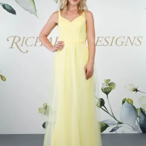 Richard Designs yellow bridesmaid or prom dress