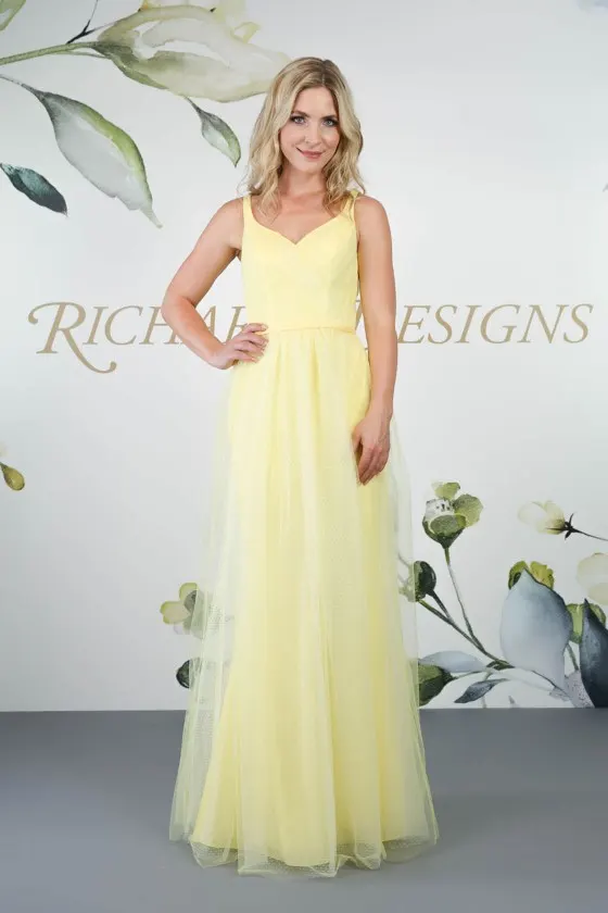 Richard Designs yellow bridesmaid or prom dress