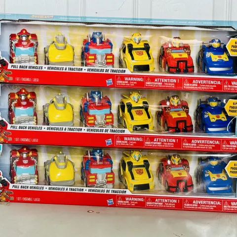 3 x Transformers Rescue Bots Academy Pull Back Cars 6 Pack