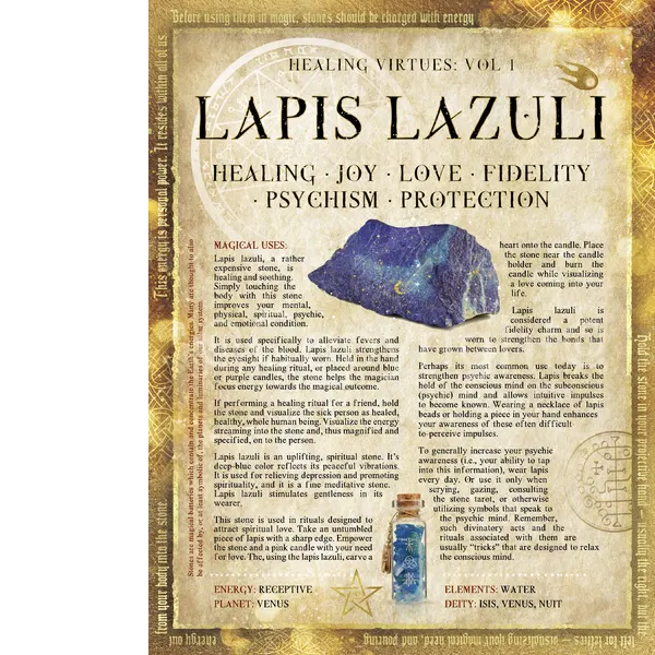 Lapis Lazuli  Crystal Gem Stone Healing Virtues Large  Metal Wall Art