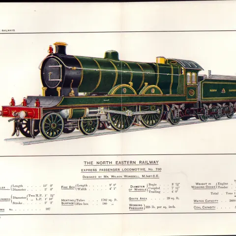 The North British Railway Coloured Detailed Antique Book Plate.