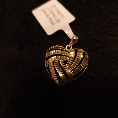 NEW!! 9K Italian Made Yellow Gold Heart Pendant