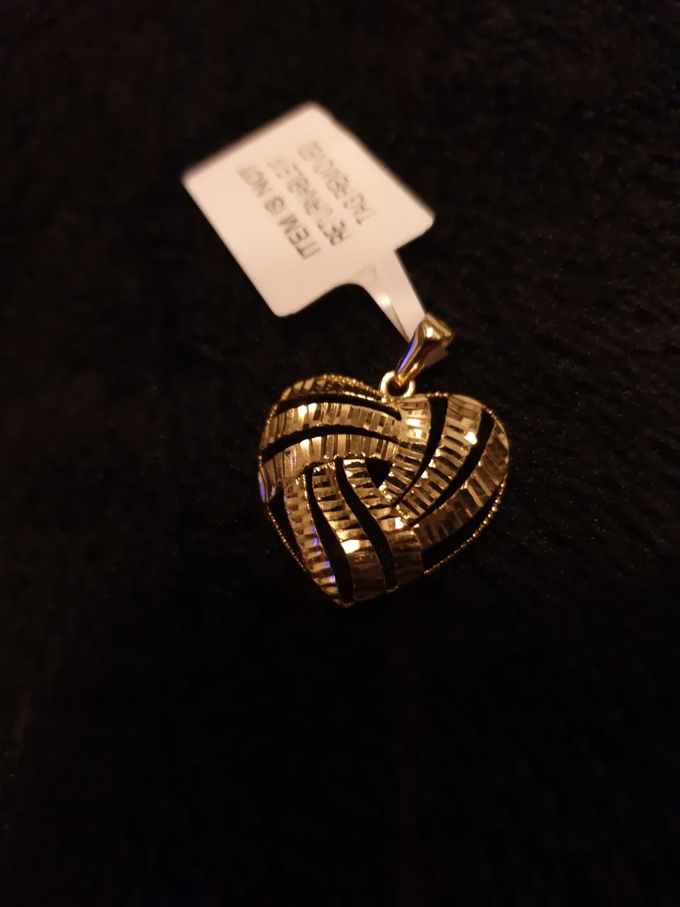 NEW!! 9K Italian Made Yellow Gold Heart Pendant