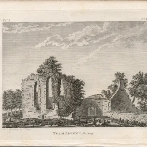 Tuam Abbey Co Galway Rare 1791 Francis Grose Antique Print.