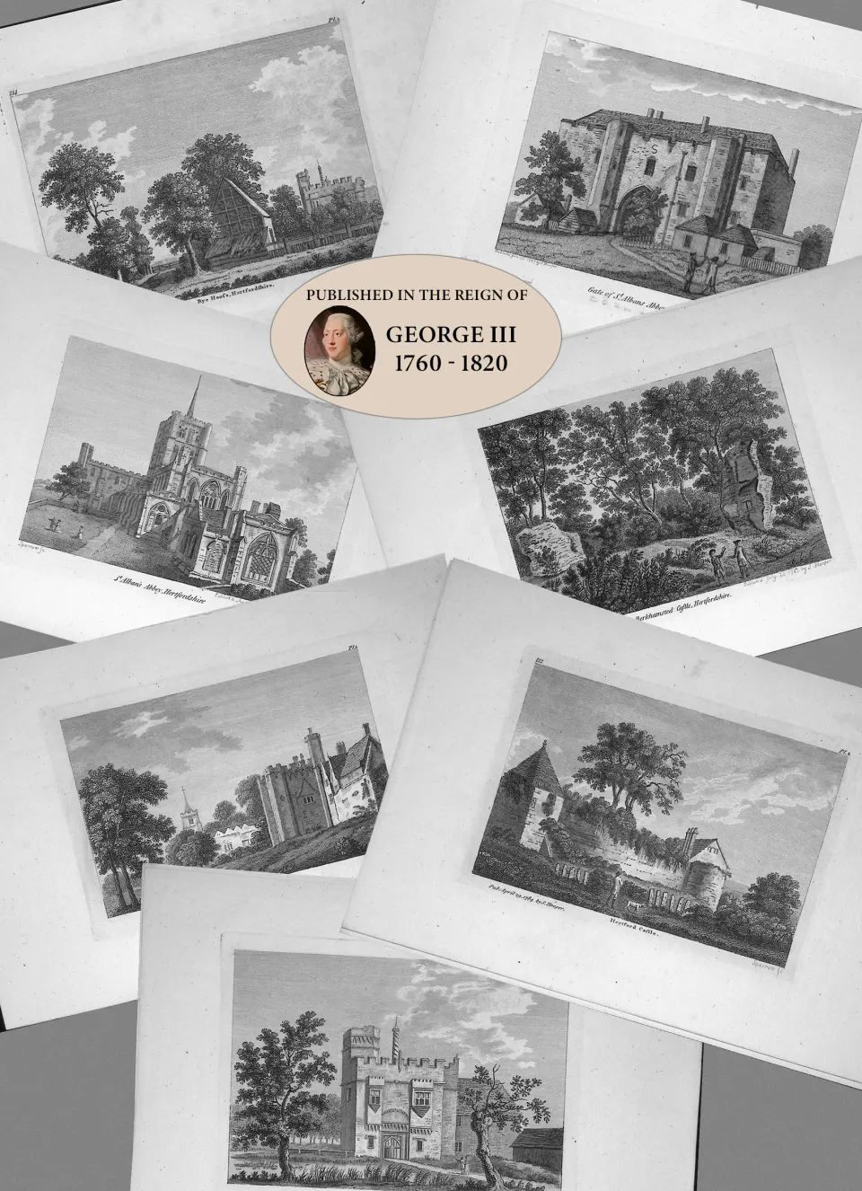 Job Lot Hertfordshire Francis Grose Antique 230+ Years Old Copper Engravings.
