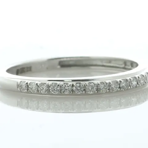 14ct White Gold Semi Eternity Diamond Ring 2mm 0.21 Carats